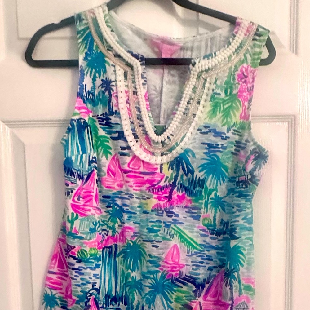 Lilly Pulitzer Pink boat colorful dress. NWT.